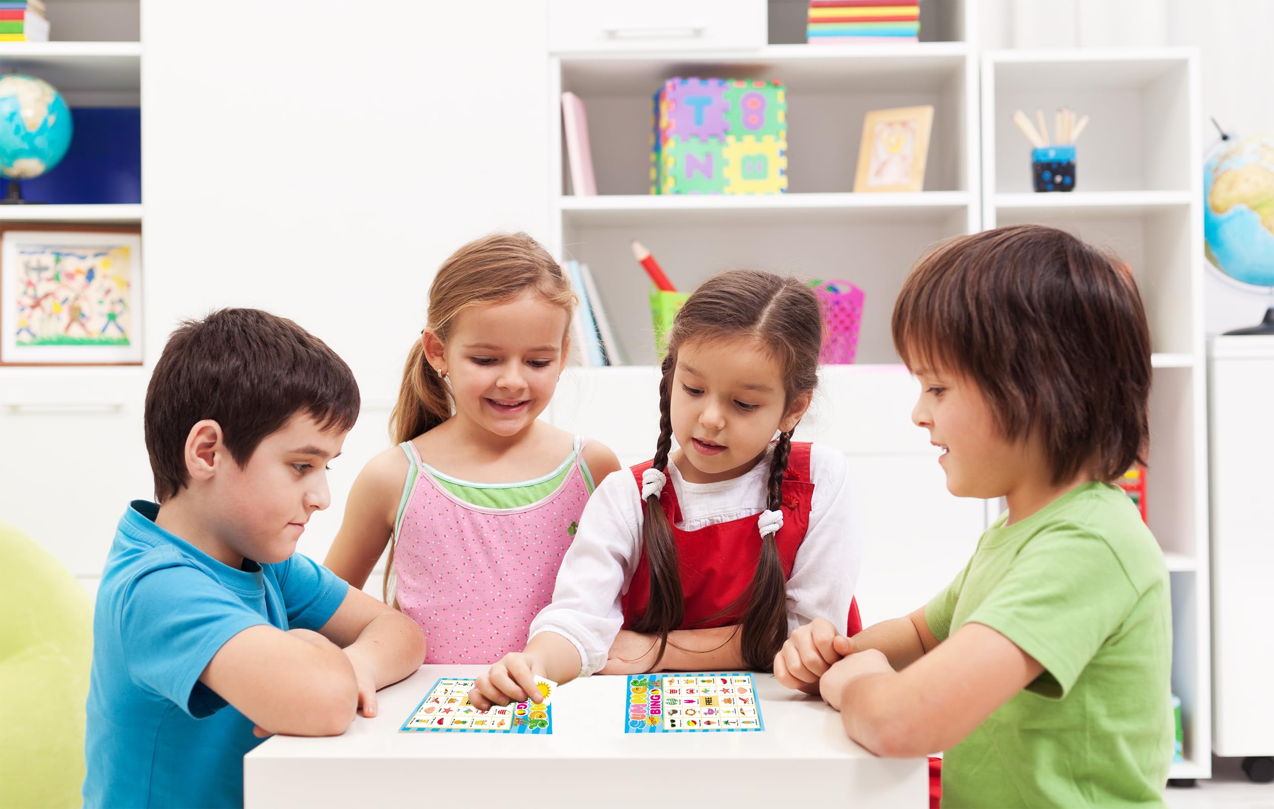 Juegos de fiesta de verano, juego de bingo de verano para niños, recuerdos de fiesta en la piscina, 24 jugadores, juego de mesa, juego de cartas de bingo para actividades de grupo grande
