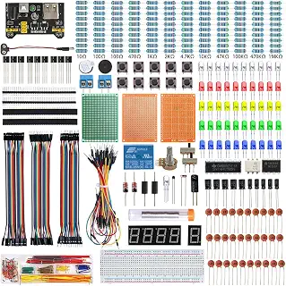 KeeYees 電子工作キット 初心者向け スターターキット 電子部品 基本部品56種類 エレクトロニクス入門キット Electronics Fun Kit チュートリアルあり