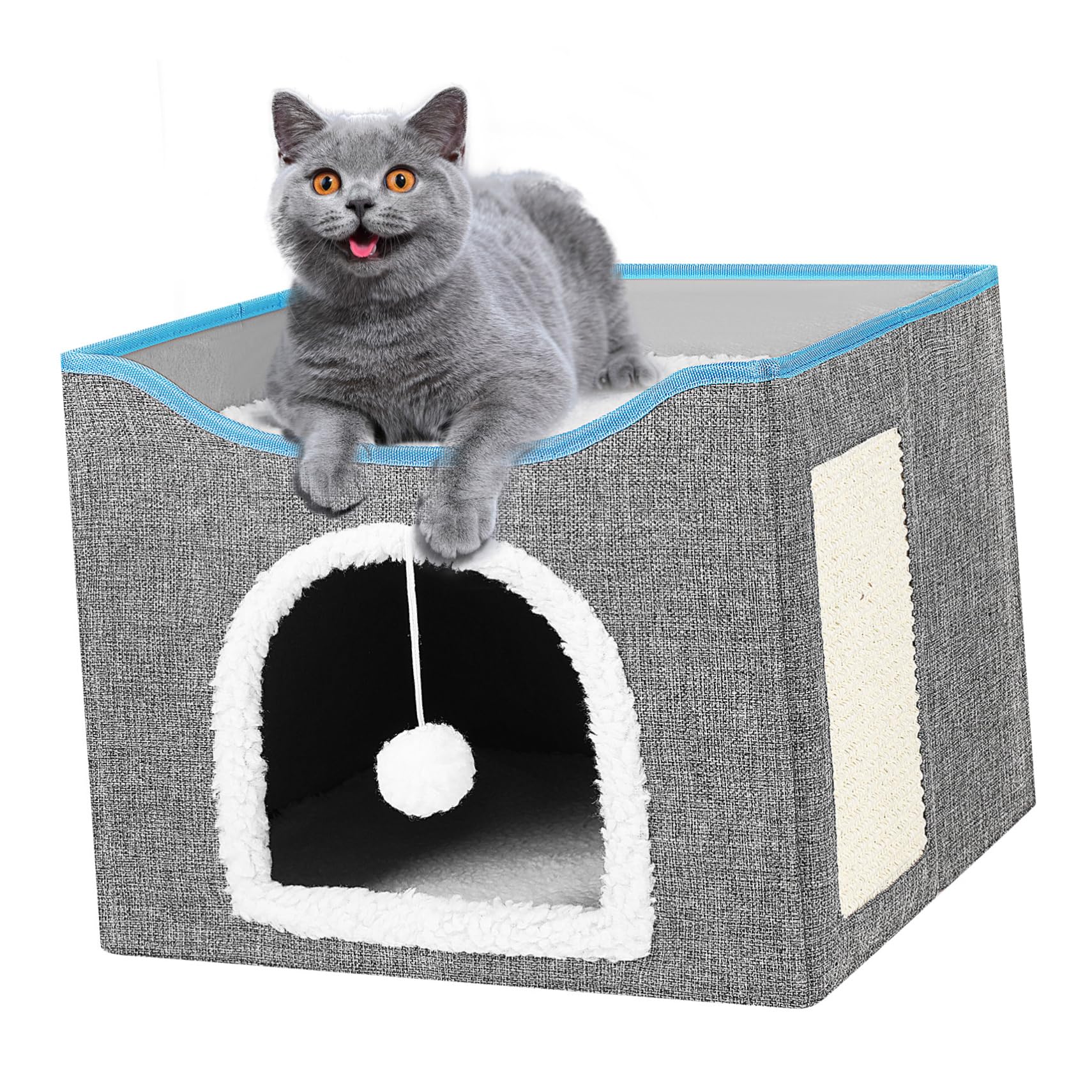 Maison pour chat pliable cabane carton panier intérieur niche chats abri