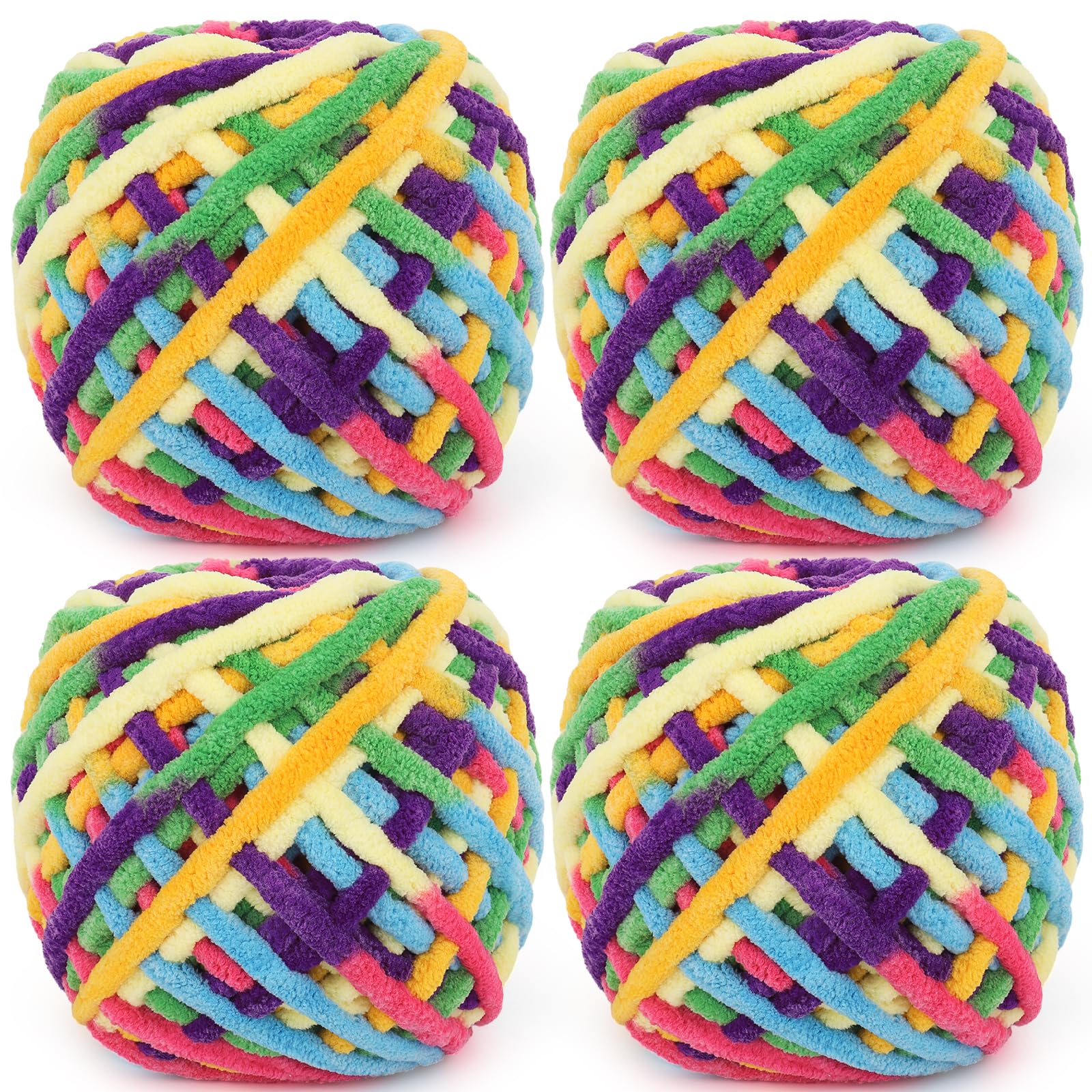 Aeelike Chunky Yarn, 400g Chunky Wool for Knitting & Crochet, Multicoloured
