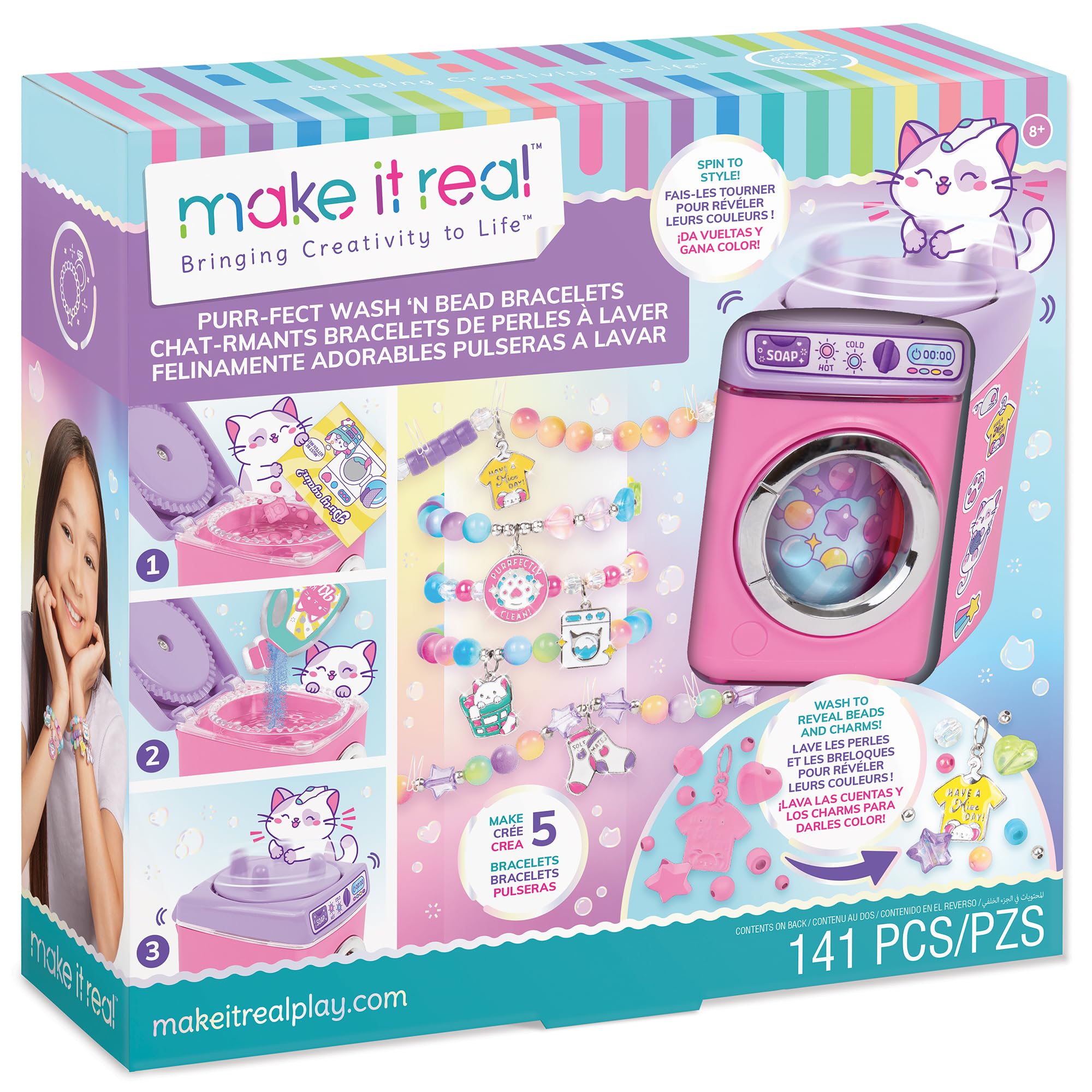 Kit bijoux Wash 'N Bead Bracelets Make It Real pour nettoyer et styliser 5 bracelets