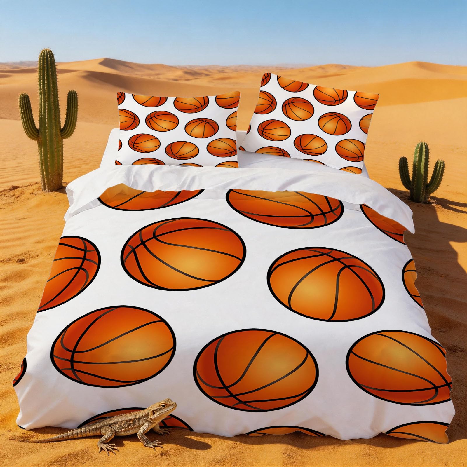 Housse de couette 140x200 basketball créatif, le cadeau parfait pour jeune joueur de basket