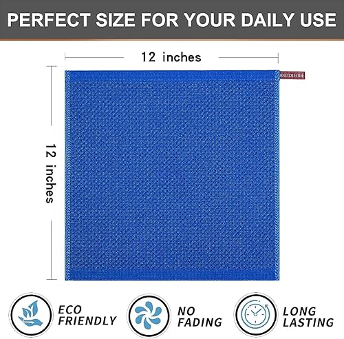 Miniatura 599 de Kitinjoy - Paños de cocina 100% algodón, paquete de 6 paños de cocina ultra suaves y absorbentes para secar platos, toallas de cocina de secado