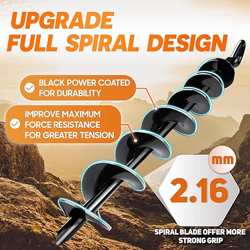Miniatura 2 de Premium Paquete de 4 anclajes de tierra con broca de destornillador de tuerca eléctrica, anclajes de tierra atornillados, anclajes de columpio,