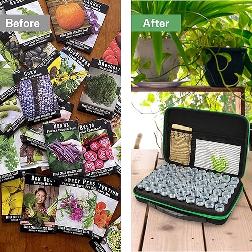 Miniatura 6 de Estuche organizador de almacenamiento de semillas de 30 ranuras, caja de almacenamiento portátil de semillas con bolsa con cremallera, contenedor de