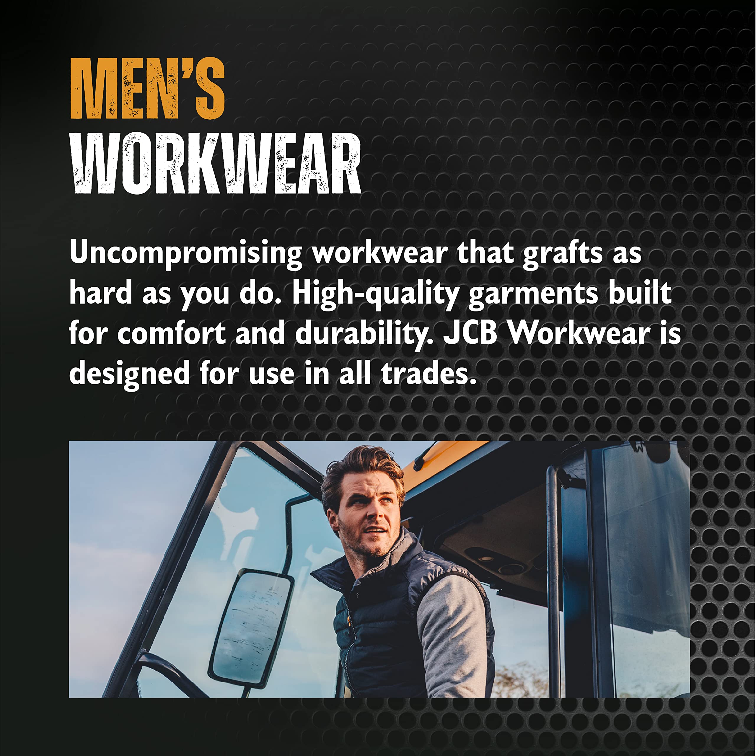 JCB Workwear - Veste Softshell - Veste polaire pour homme - Fermeture éclair intégrale - Poches latérales zippées - Ourlet et poignets réglables - Polyester - Noir
