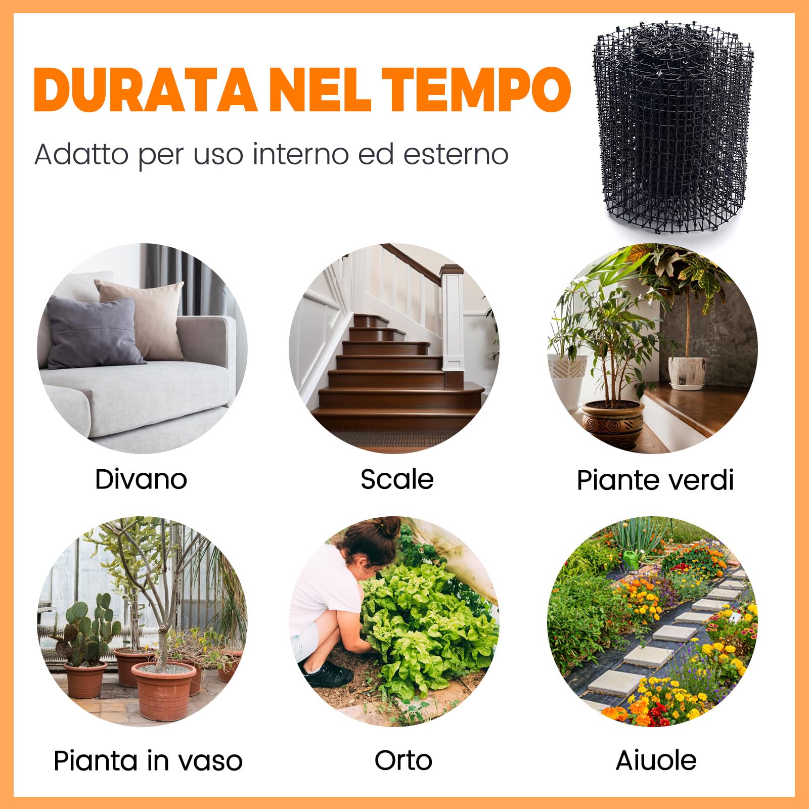 Tappetino Repellente per Gatti 200 x 30 cm, Dissuasore per Gatti, Plastica Tappetino Anti Gatto con 10 Pioli per Interni Ed Esterni, Anti Gatto Giardino（2 pezzi)