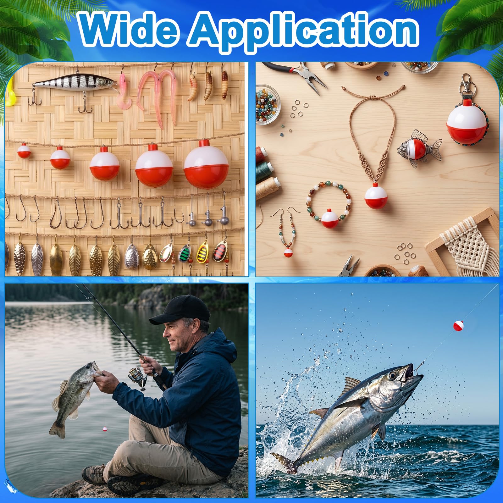 Coopay Fishing Bobbers 30Pcs-50Pcs/Lot Hard ABS Fishing Floats Set Snap on Float Red/White Bobbers Push Button Round Buoy Tackle Accessories