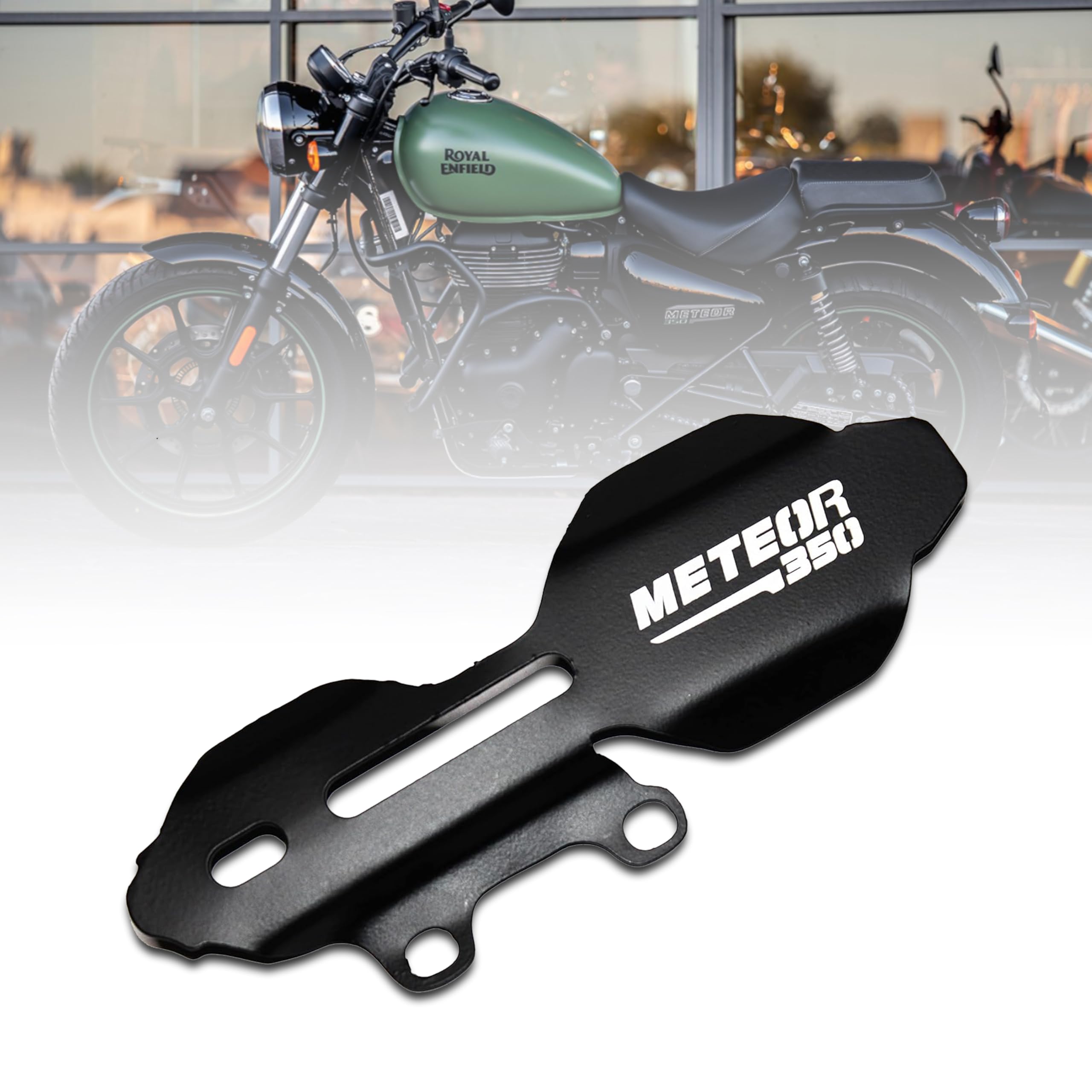 OBEROI'S TRADERS Premium Rear Master Cylinder Guard Compatible with Royal Enfield Meteor 350 (Matt Black)-image-12