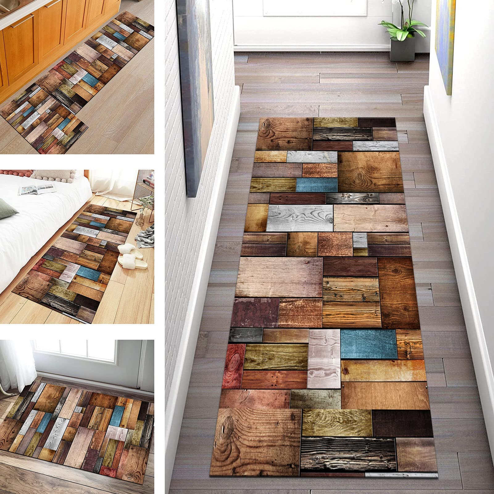 Gang Tapijt Lopers Modern Antislip Geometrische tapijtloper voor Keuken Hal Thuis Slaapkamer Kantoor Breedte 60cm/ 70cm/ 80cm/ 90cm/ 100cm (Color : A, Size : 90x450cm