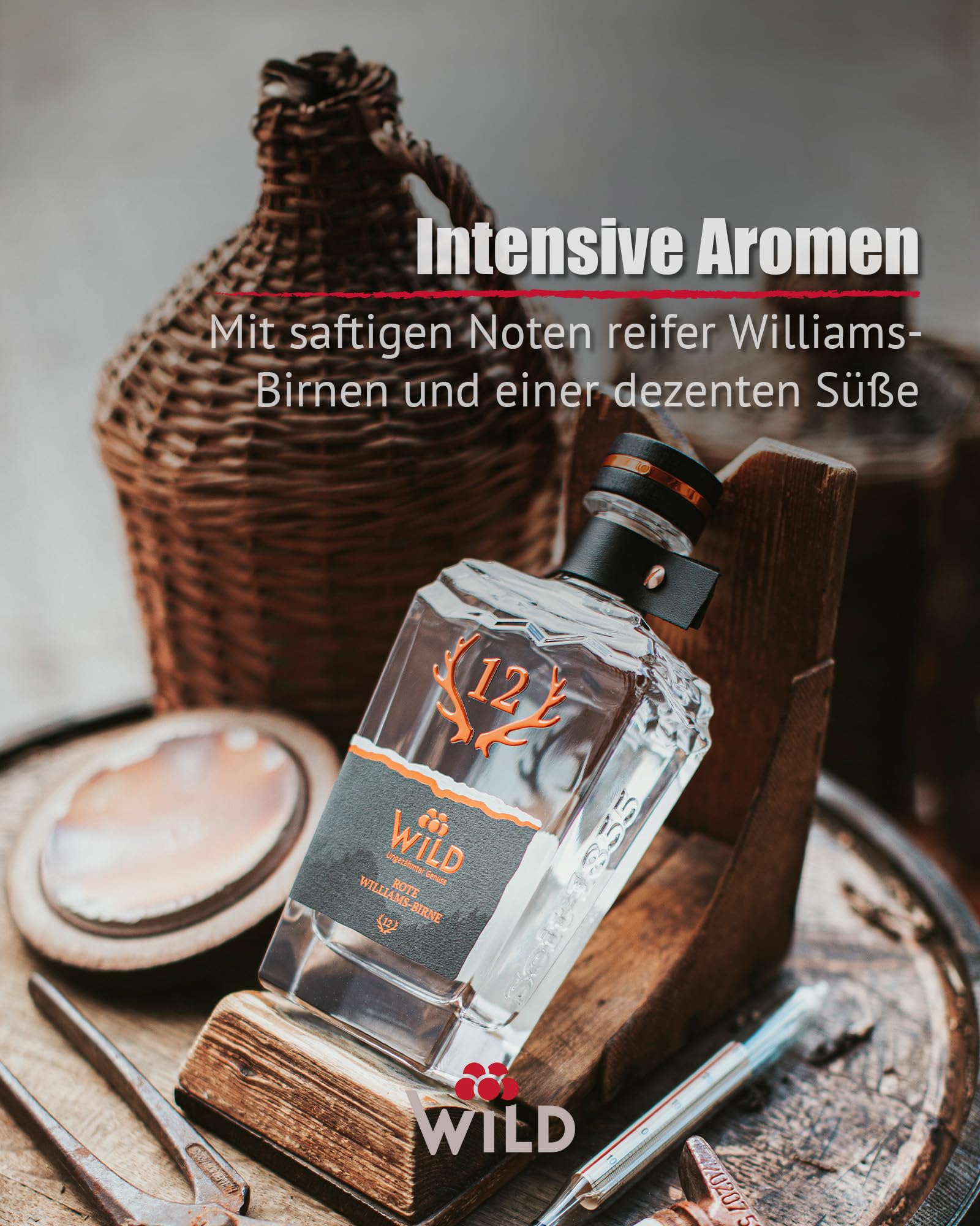 Brennerei Wild, Rote Williams-Birne, Fruchtig-frisch, 42% Vol., Intensives Birnenaroma, Dezente Zitrone-Ingwernote, Premium Qualität, Made in Germany