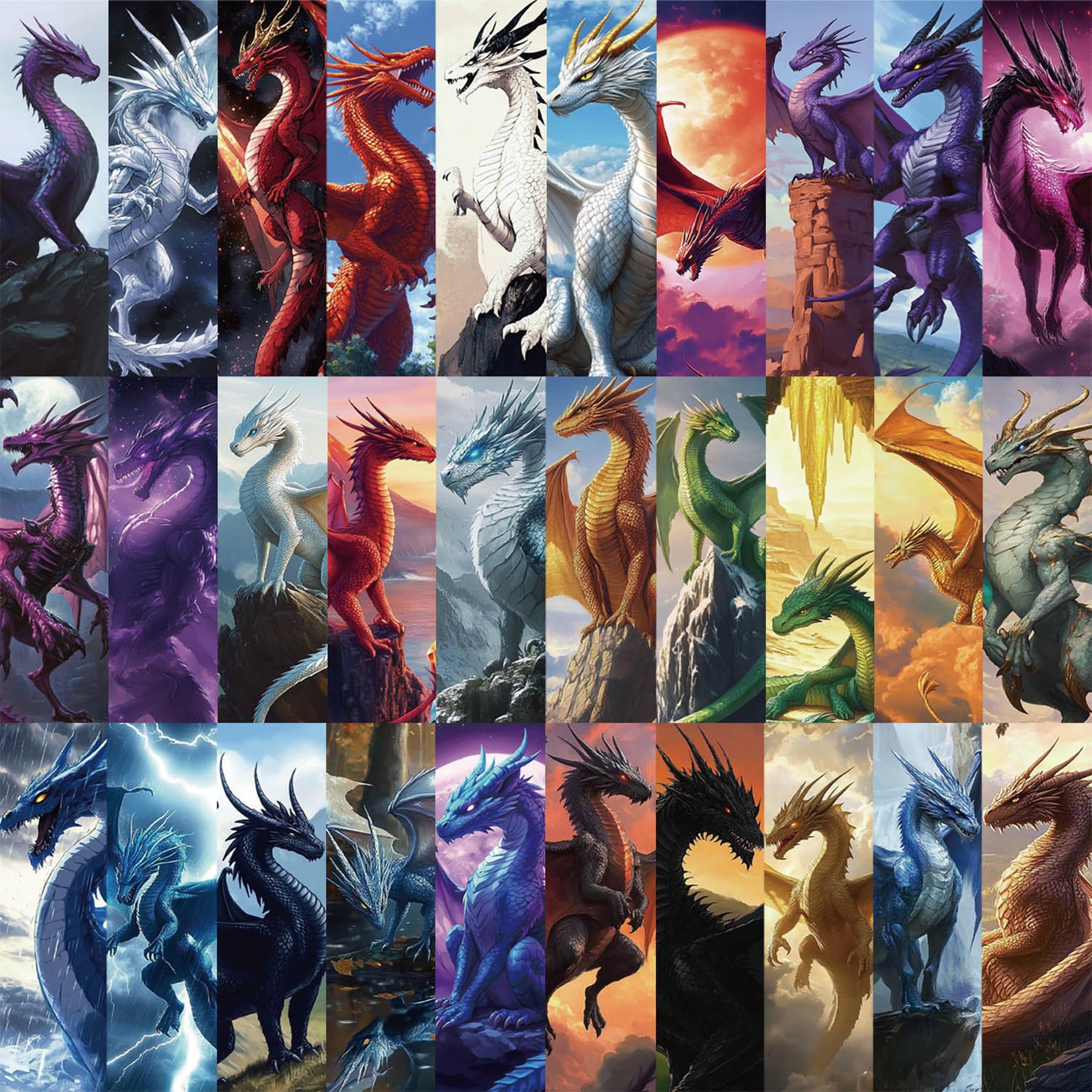 Wasise Dragon Bookmark 30PCS - Fantasy Bookmark, Book Marks for Reading, Fourth Wing Merch, Fourth Wing Gifts, Book Accessories Books Lover, Funky Bookmarks for Readers, Bookmarks for Men Women