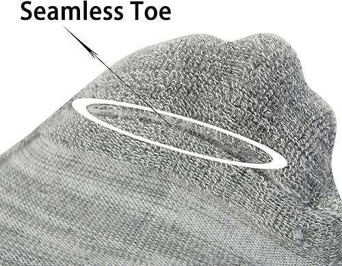 Miniatura 2 de Yomandamor 4 pares de calcetines tobilleros diabéticos para hombre con puntera sin costuras y suela acolchada, talla L (tamaño de calcetines 10-13)