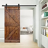 Vista 51 de K Style - Losa para puerta corrediza de granero de madera maciza con acabado de nogal oscuro y café Kona (24 x 84 pulgadas), requiere montaje