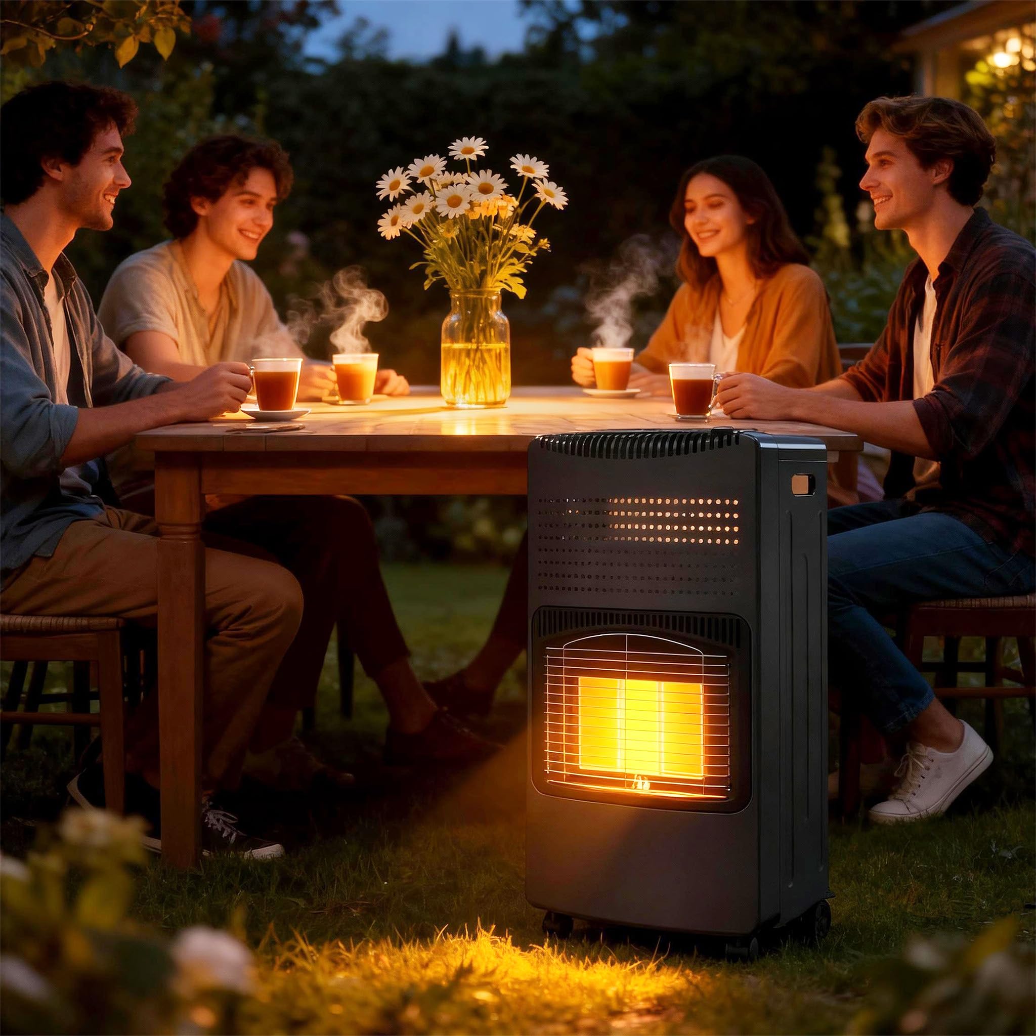 Chauffage au gaz en céramique, 3 niveaux de chauffage, brûleur en céramique, avec tuyau à gaz, chauffage d'hiver, appareil de chauffage d'intérieur pour la maison, la chambre à coucher, le