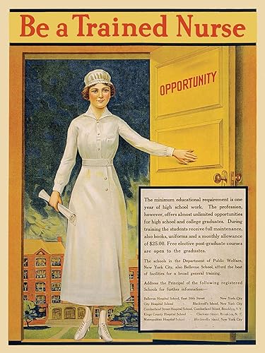 Magnet Be A Trained Nurse! - Imán de enfermería de la Primera Guerra Mundial hoja magnética de vinilo para taquillas, coches, carteles, refrigerador