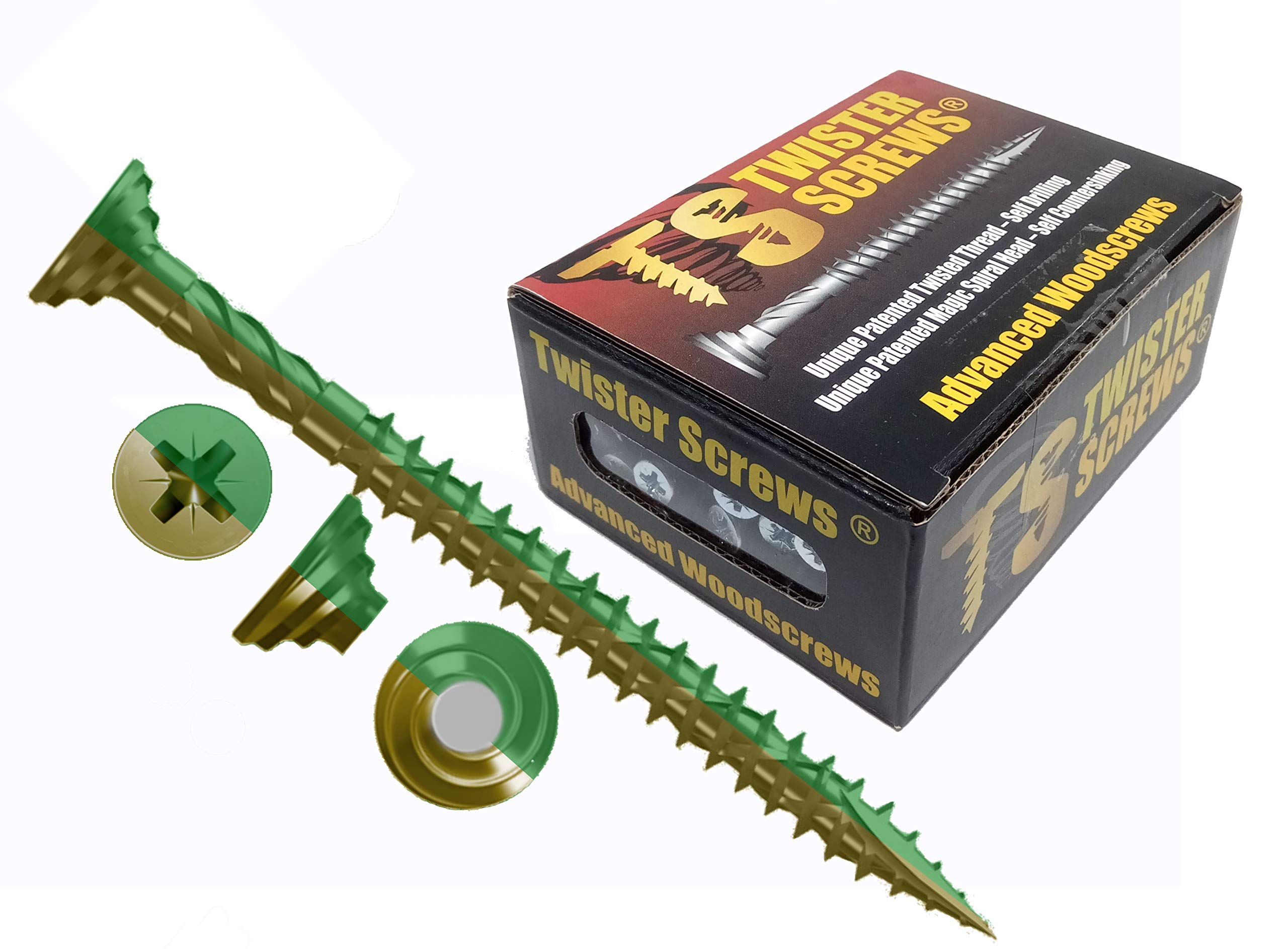 Premium Double-Threaded Decking Screws | 6mm x 140mm | Tan | Box of 200 | Self Drilling, Self Countersinking, E-Coat, Ultra Sharp Quick Grab Point
