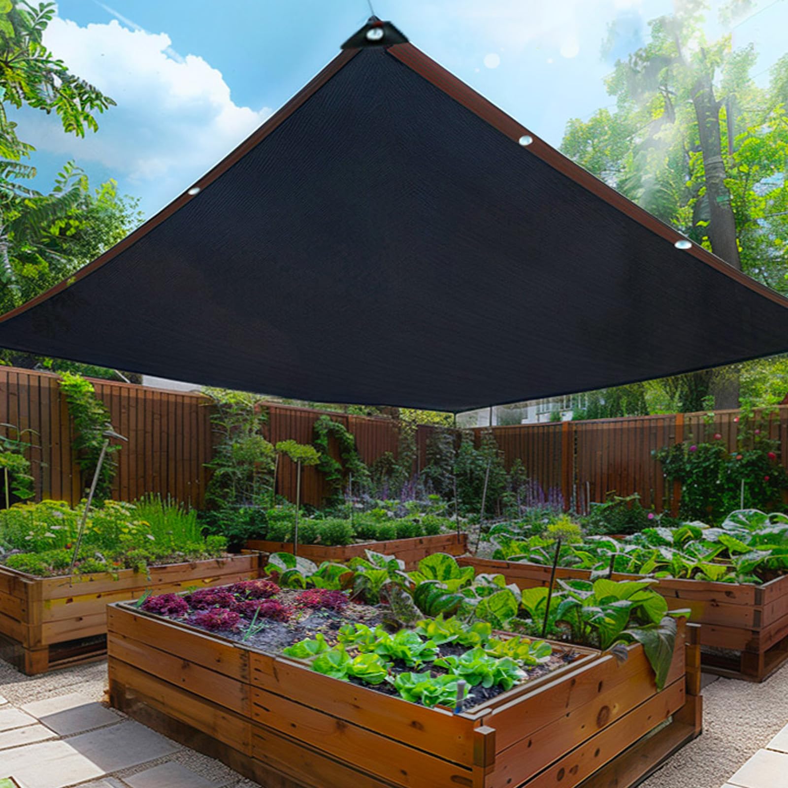 Tenda Parasole Rettangolare,Rete Ombreggiante da Giardino 3 x 6 m,Rete di Protezione Solare,Rete di Ombreggiatura con Occhielli,per Serra,Terrazzo,Piante,Pollaio