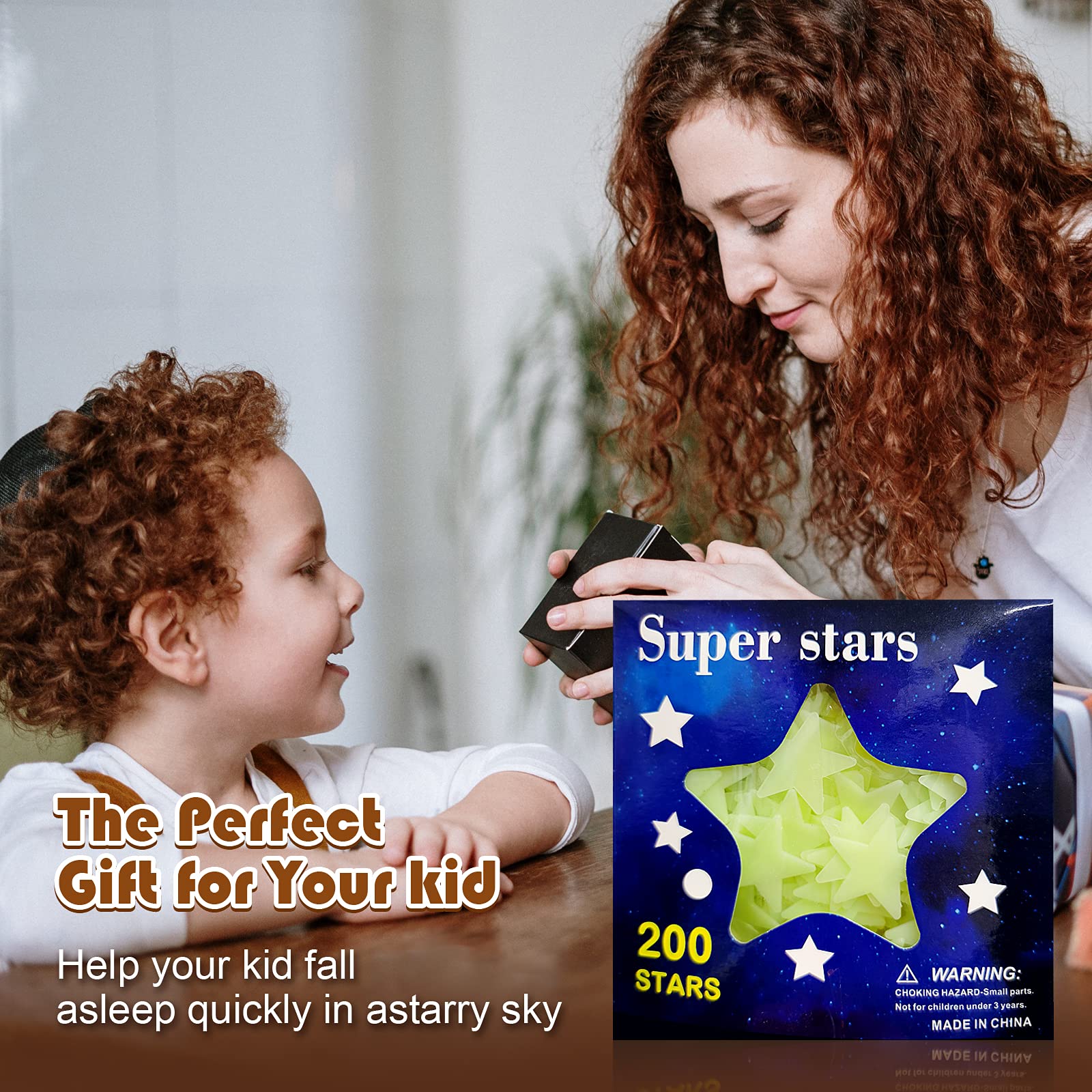 Adesivo da Parete con Stelle Luminose, CAYUDEN 201 Pezzi Decorazione a Pois con Luna Stelle Decalcomanie da Soffitto a Parete Verde Stelle Luminose per la Cameretta dei Bambini Camera Soggiorno