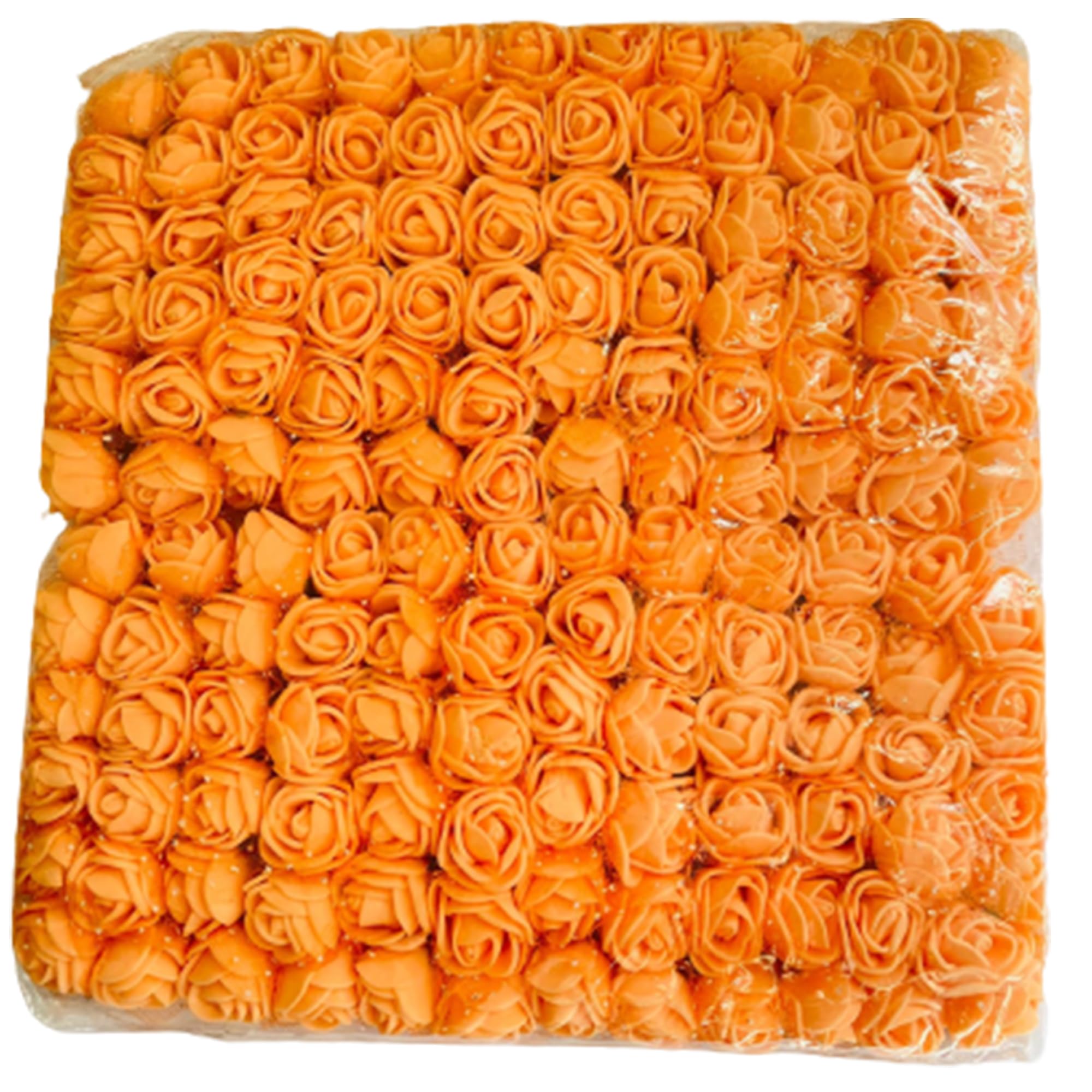 Artificial Flowers Foam Roses Orange Wedding Flowers Fake Flowers Bridal Bouquets Birthday Wedding Party Flower Arrangement DIY Crafts Accessories Home Party Decoration 144 pcs 5 Pack