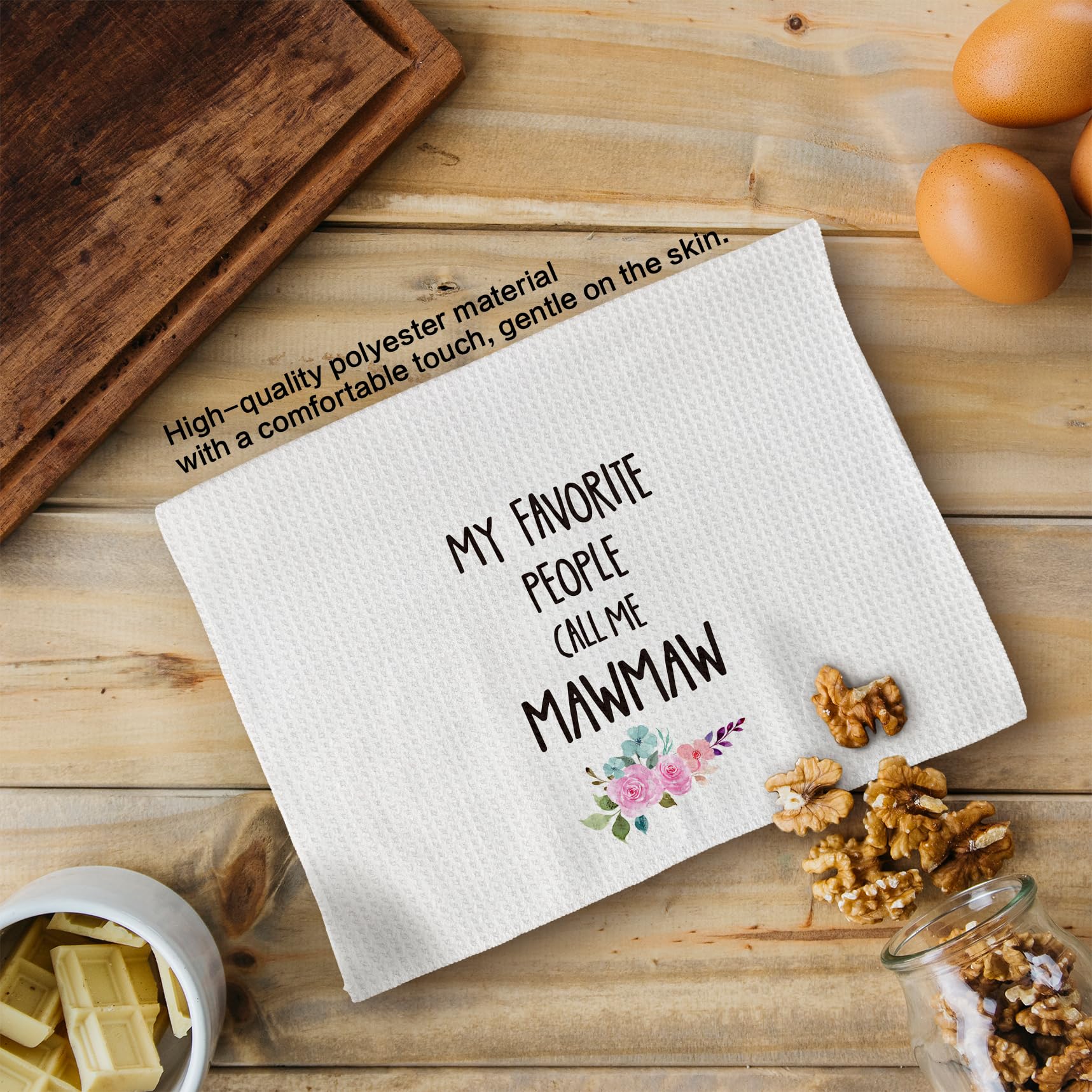Mawmaw Gifts Kitchen Towels, Gift for Mawmaw Grandma Hand Towel, MawmawChristmas Mother's Day Dish Tea Towels for Kitchen, Mawmaws Grandma Gifts from Grandkids, 16x24inch