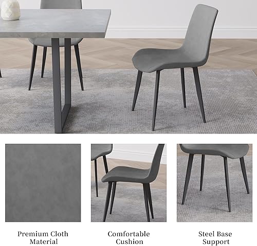 Miniatura 5 de Juego de mesa de comedor de 5 piezas, mesa de cocina moderna de 42.9 pulgadas y sillas de comedor de cuero para cocina y comedor (mesa + 4 sillas