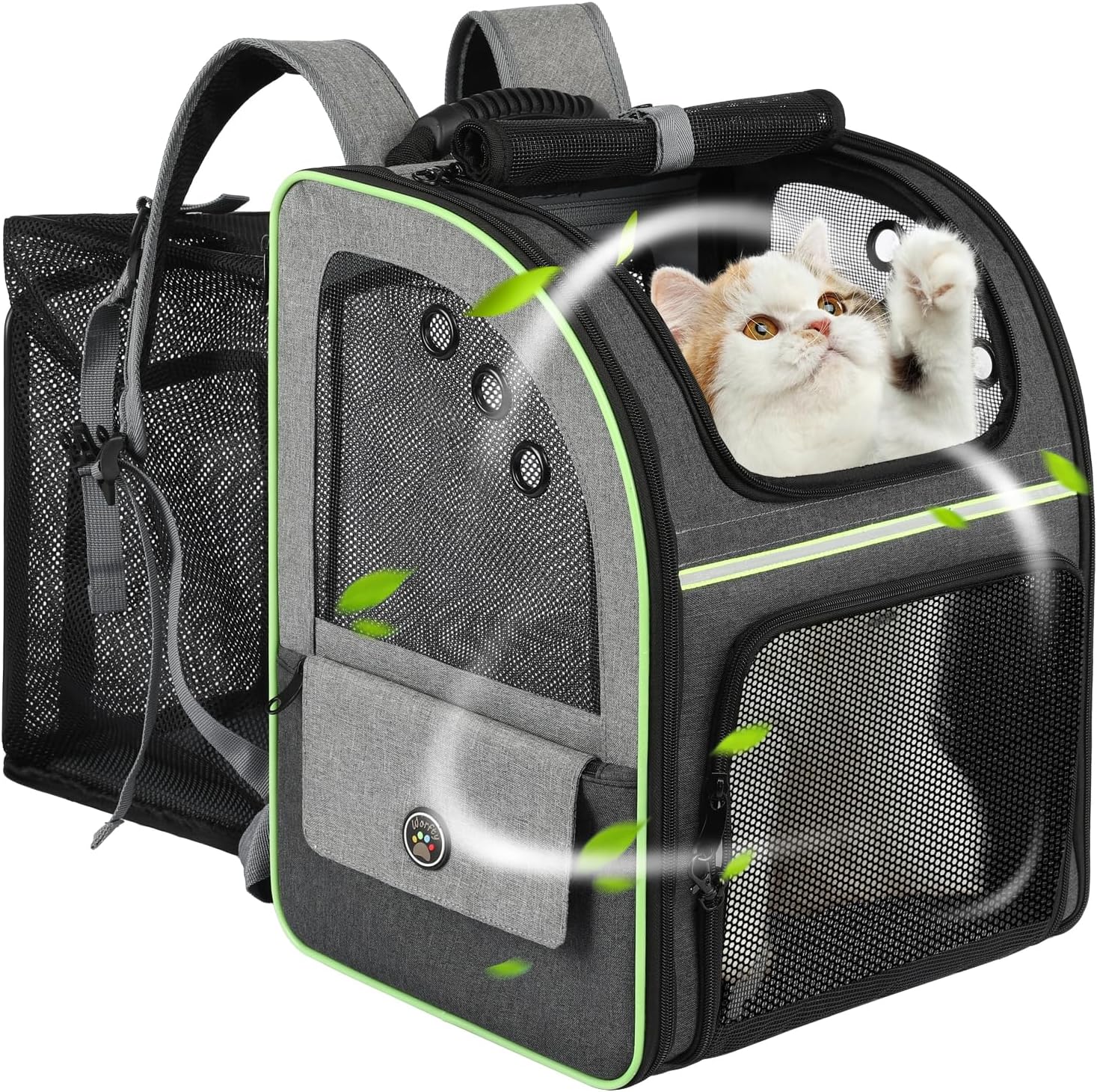 Cat Carrier Backpack, Large Cat Backpack Carrier Soft, Expandable Airline Approved Cat Carrier for Small Dogs Puppies Medium Cats Suitable for Hiking/Camping
