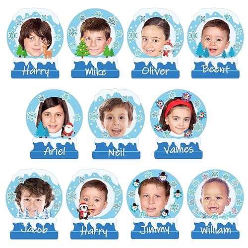 48Pcs Winter Snow Globe Cutouts Winter Bulletin Board Decoration Snow