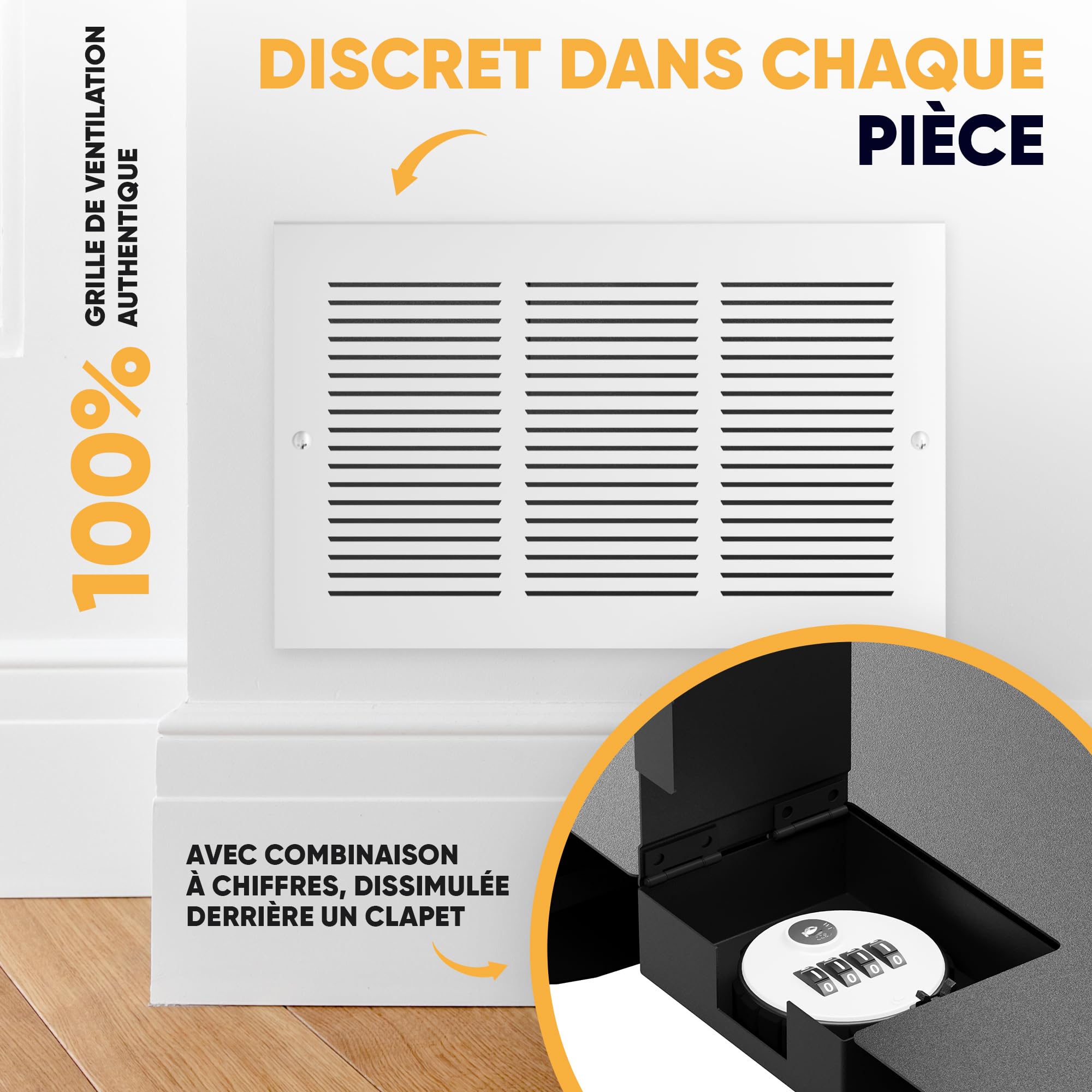 Elder Welder® Fort mural invisible avec ventilation grilles | Serrure combinée cachée, coffre-fort rétractable, cachette secrète