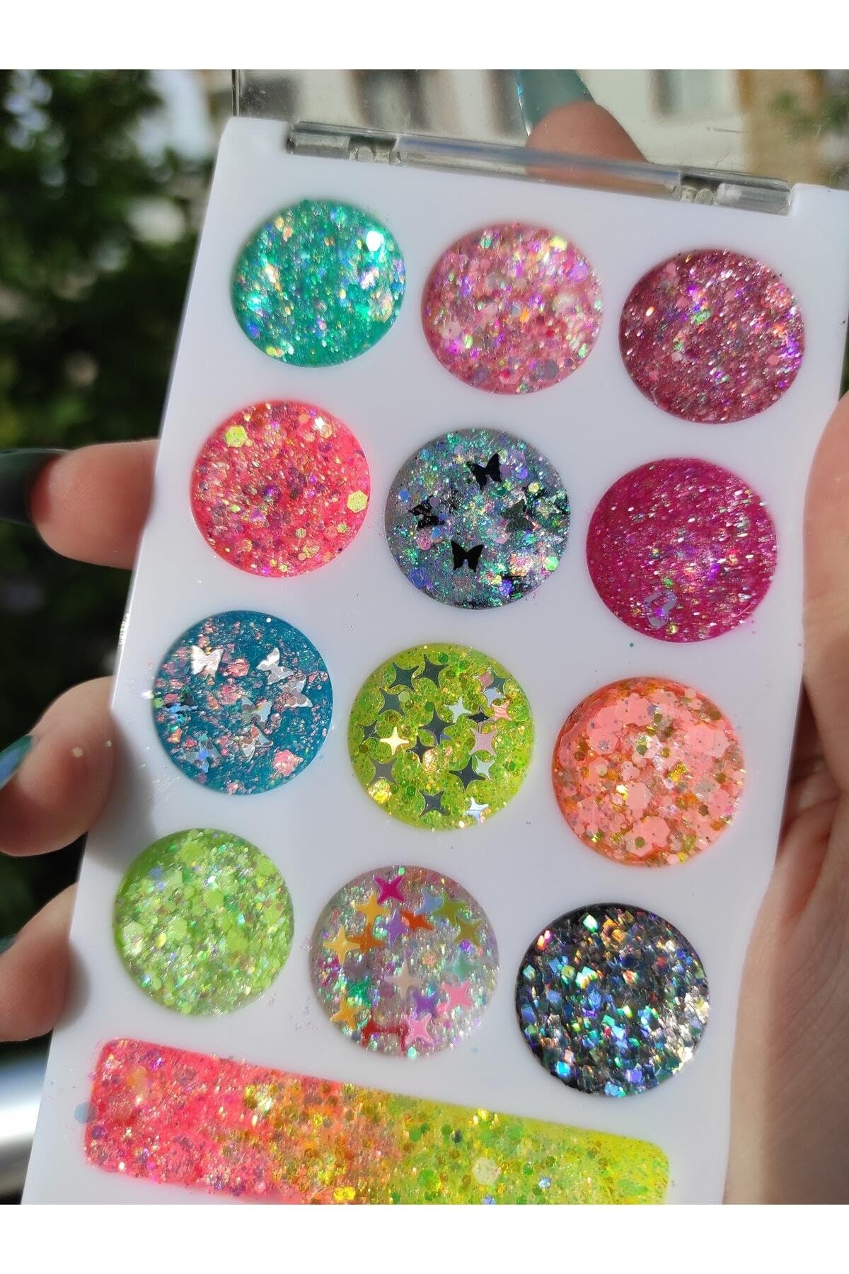 Hb Tasarım Glitter Jel Far Palet Simli Kremsi Jel Far Paleti& Geçişli, serashinegozfarı69