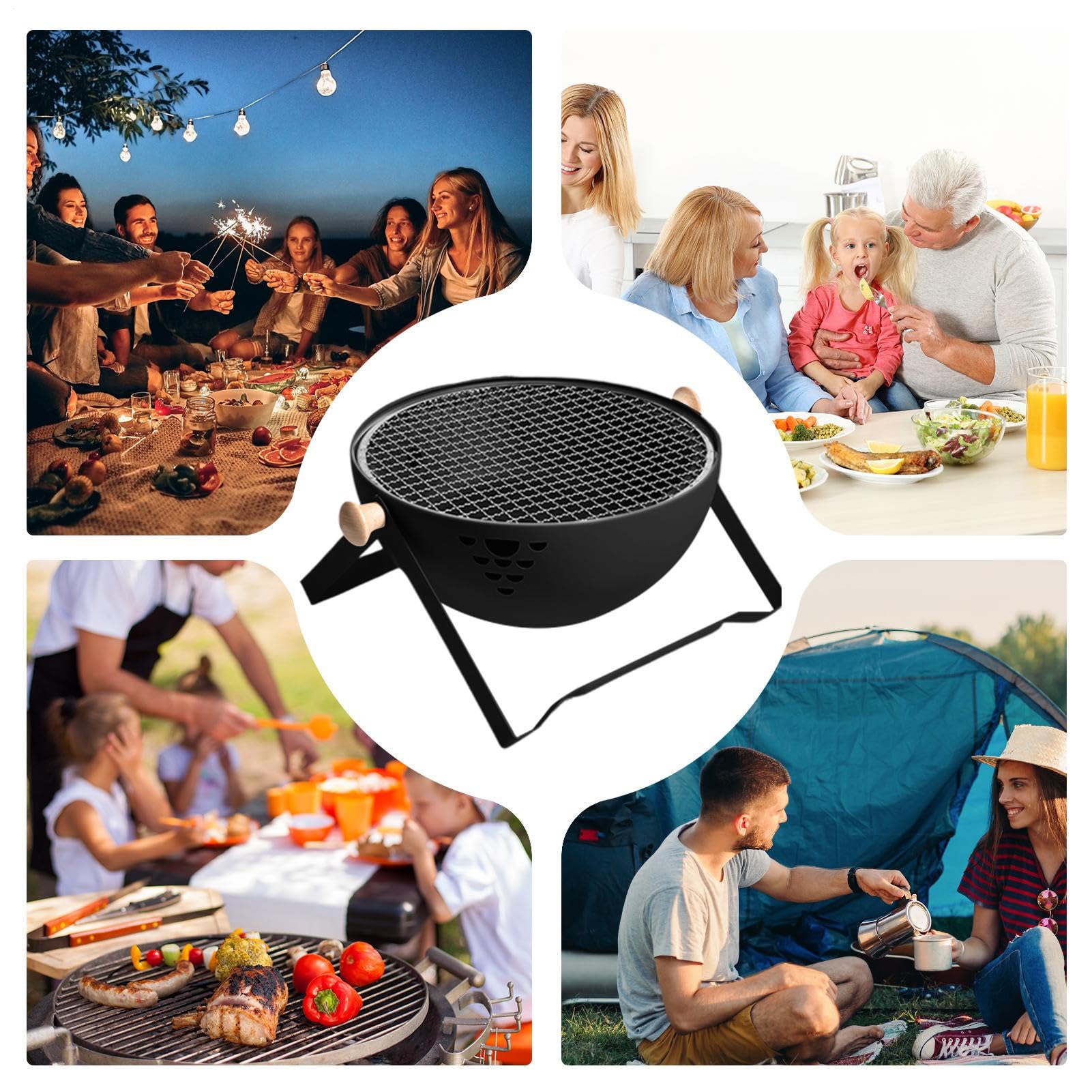 Piec węglowy, składany, przenośny, odporny na wysokie temperatury