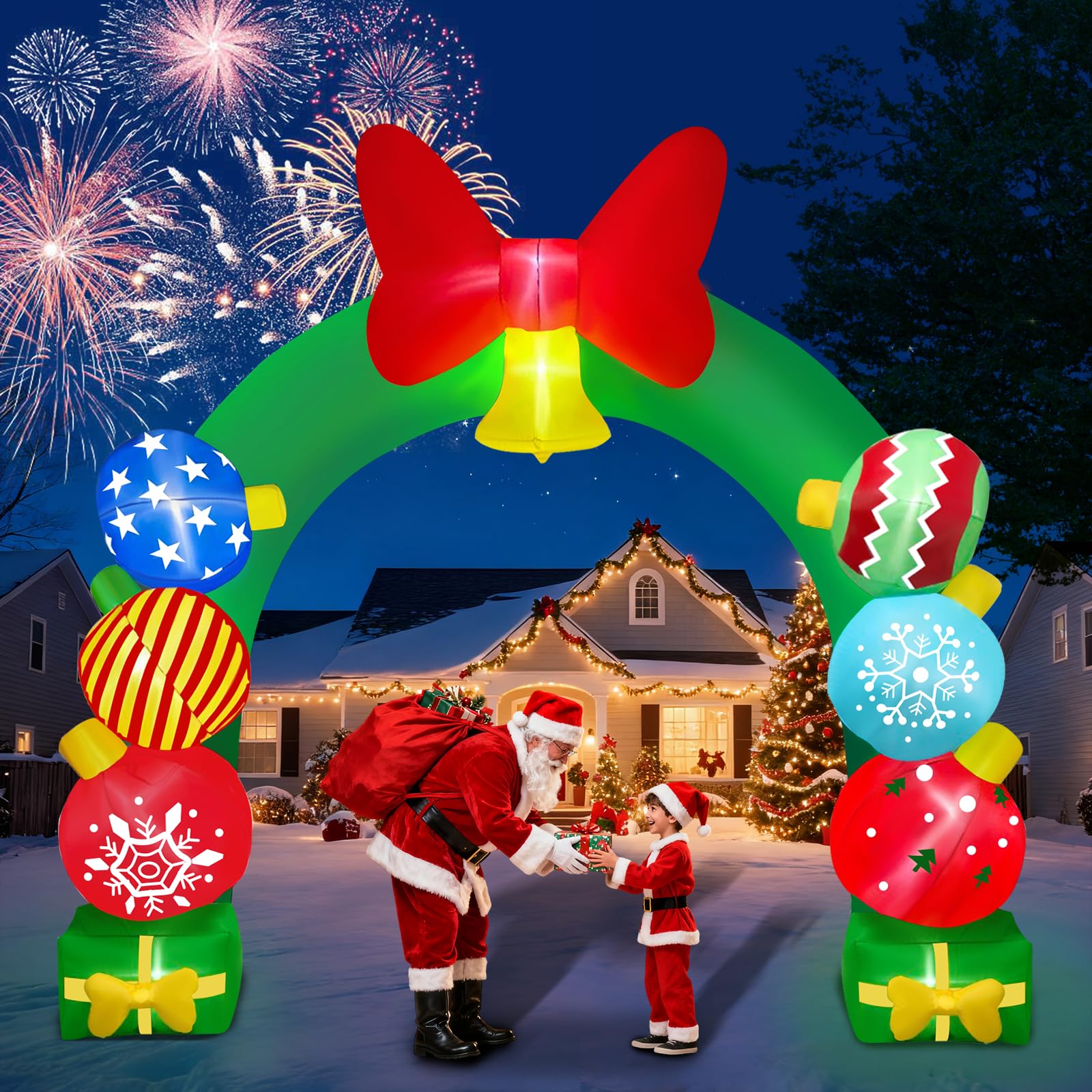 Kalolary Decoración de Navidad Hinchable con iluminación LED – Gran Figura de Navidad para Interior y Exterior, decoración navideña para jardín y casa