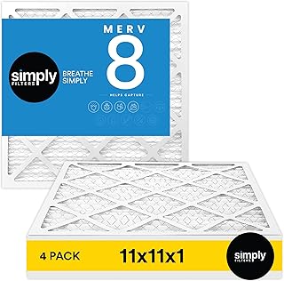 Simply 11x11x1 Air Filter Merv 8 4 Pack For Home AC Furnace HVAC