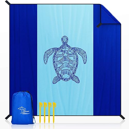 Miniatura 9 de OCOOPA - Manta de playa a prueba de arena, extragrande de 10 x 9 pies, suave y duradera, impermeable, ligera y portátil, perfecta para viajes,