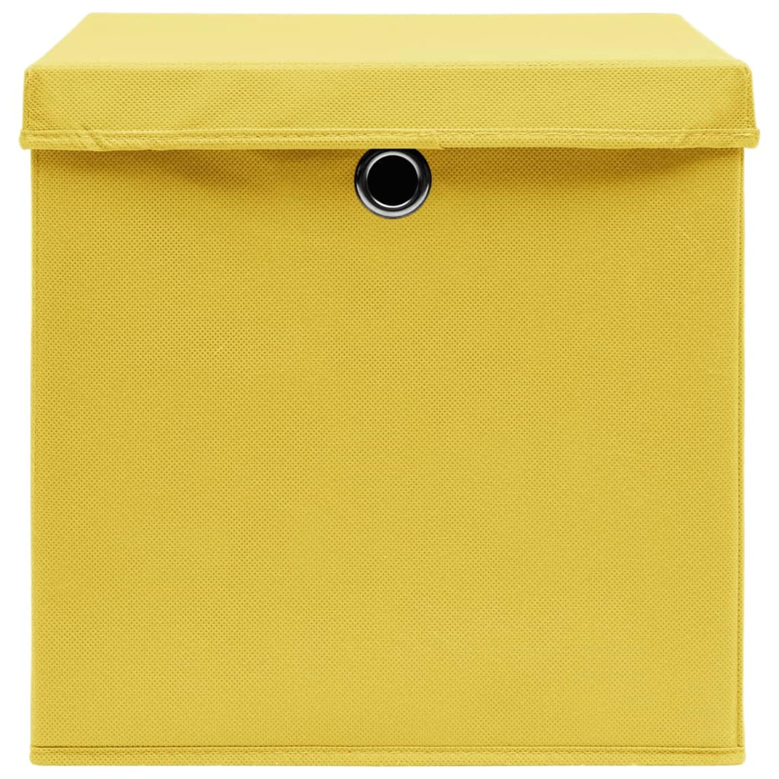 ZEYUAN Aufbewahrungsboxen mit Deckeln 10 STK Spielzeugkiste, Aufbewahrungskiste, Kleideraufbewahrung, Kleideraufbewahrung & Organisation, 28x28x28 cm Gelb