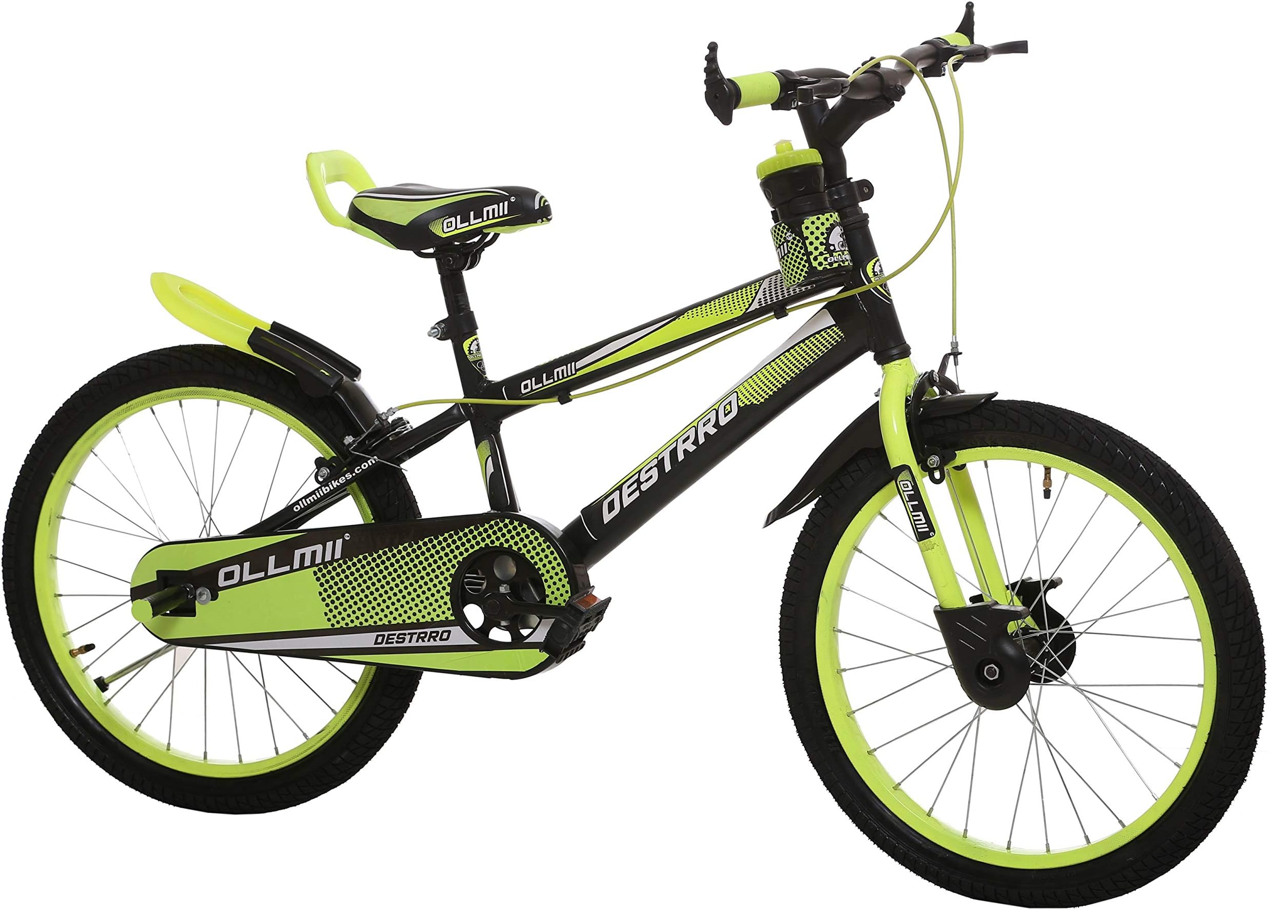 Ollmii Bikes Destro Steel Kids Cycle 20 inches Neon Green and Black for 7 to 10 Years