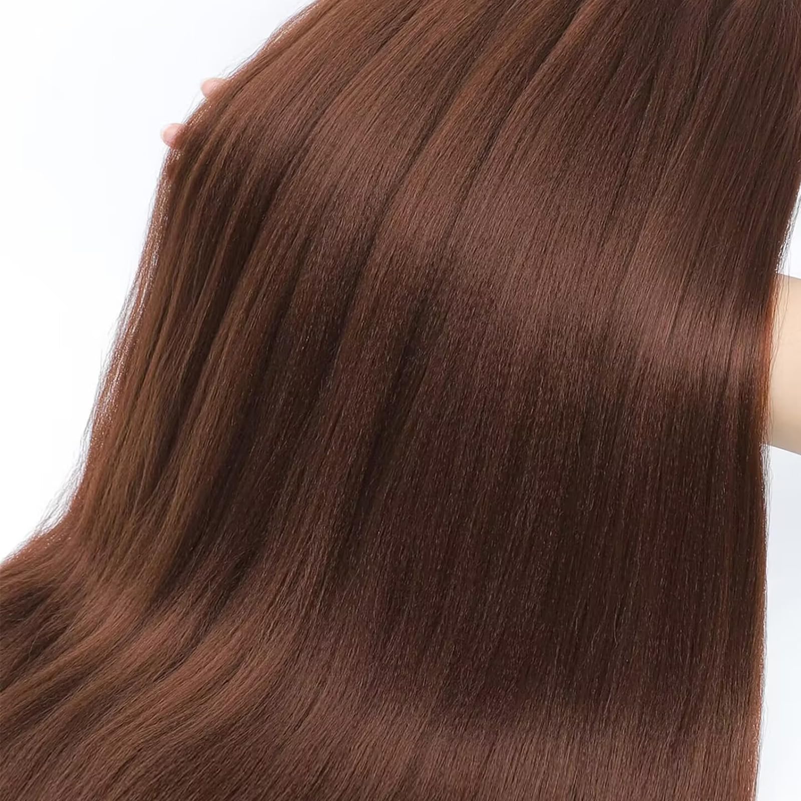 Pelo trenzado preestirado de 76 cm, paquete de 8 extensiones de cabello trenzado, sin picazón, textura Yaki suave, ajuste de agua caliente, trenzas sintéticas de ganchillo para mujeres y niñas (76 cm