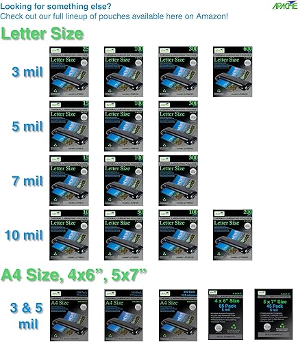 Miniatura 4 de Apache Bolsas de laminado de 10 mil, para hojas de papel tamaño carta de 8.5 x 11 pulgadas, 9 x 11.5 pulgadas, paquete de 100