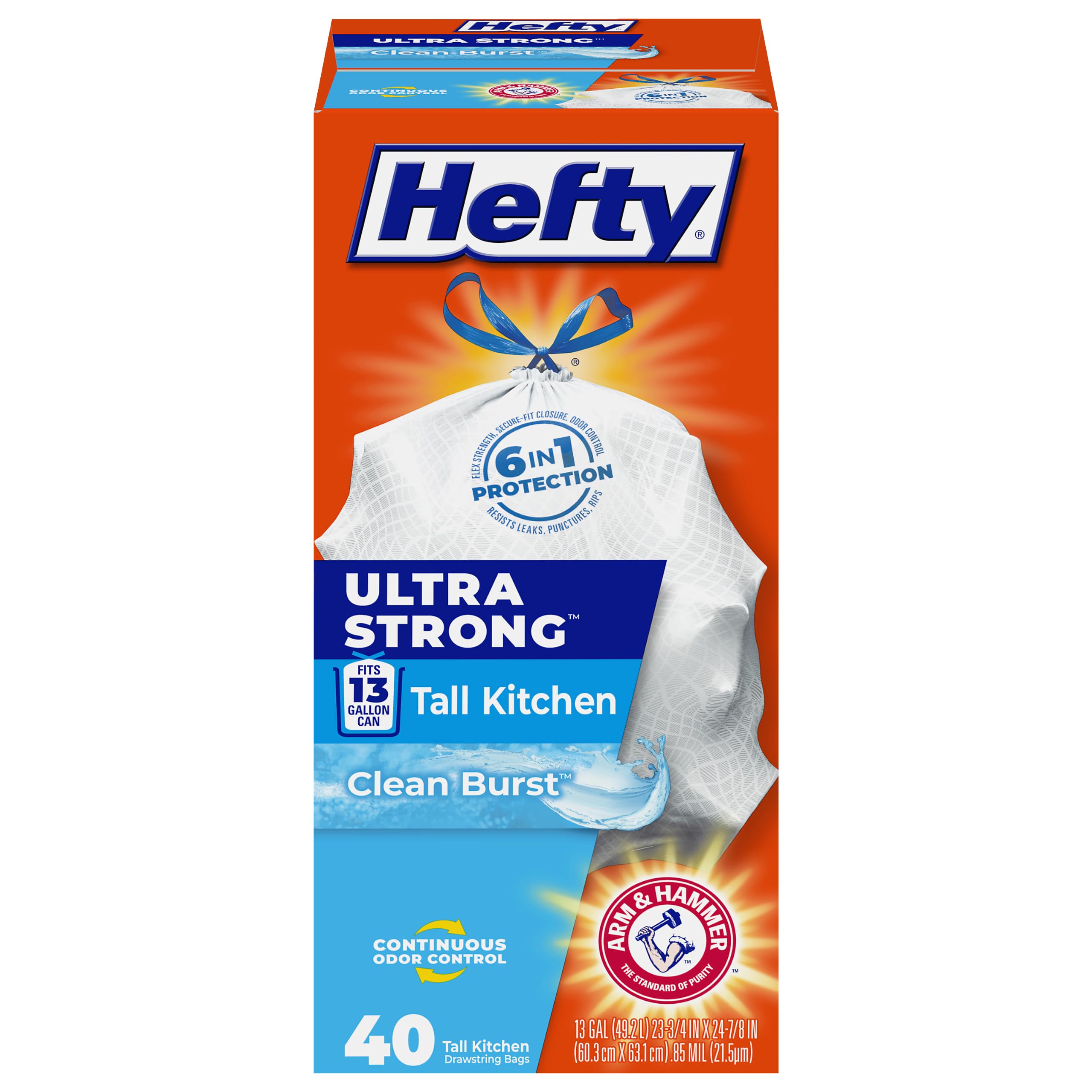 Hefty Bolsa de basura con cordón Pack de 40 Blanco