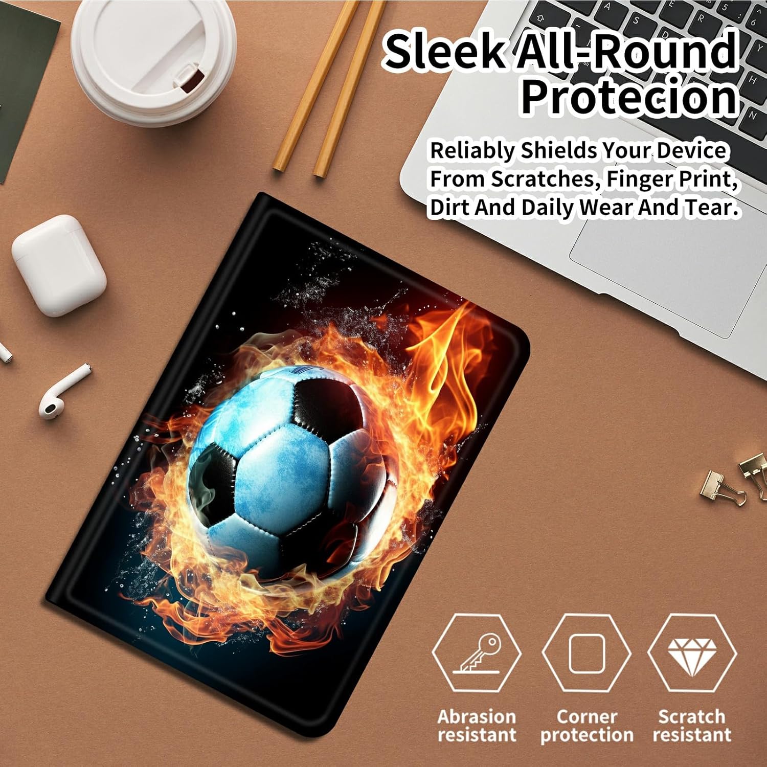 Case for 6" All New Kindle 10th Generation 2019 Release,DIGTIALL Slim PU Leather Fold Stand Protective Cover with Auto Sleep/Wake for Kindle 2019 Signature Edition E-Reader,Fire Football
