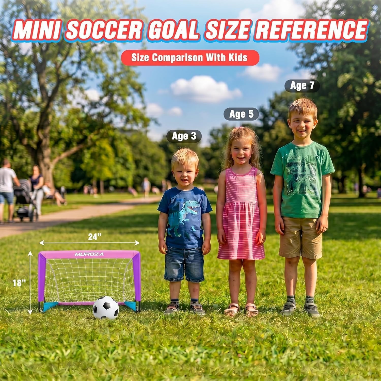 Fußballtor, Fußballtore für den Hinterhof, tragbares Pop-Up-Kinder-Fußballnetz mit Fußball, Kegeln, komplettes Trainingsgerät für Jugendliche (Rosa, Blau, Violett)