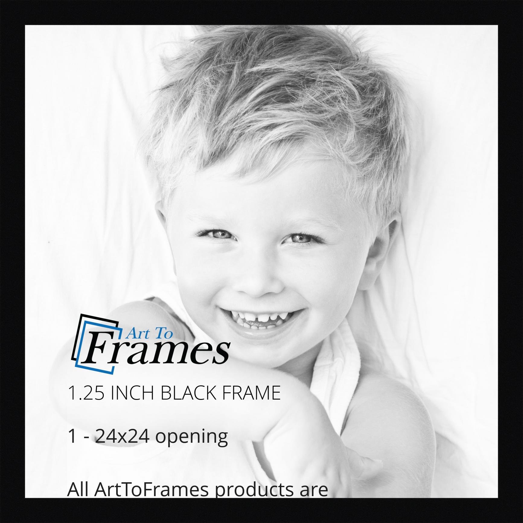 ArtToFrames 24x24 Inch Black Picture Frame, This 1.25