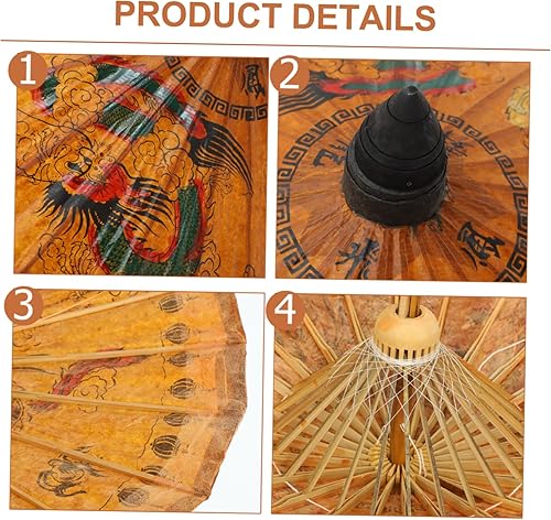 Miniatura 8 de NOLITOY Paraguas de papel de aceite japonés 2 unids paraguas paraguas chino clásico paraguas chinoiserie decoración papel aceitado paraguas