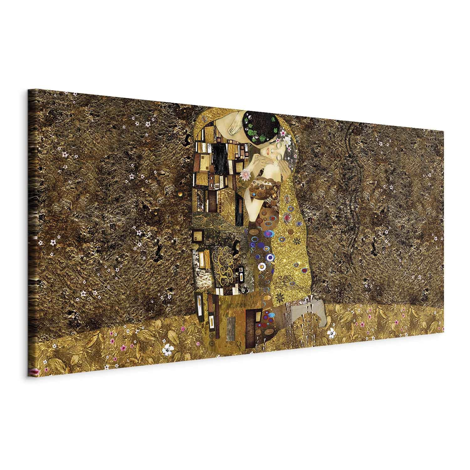 murando - Quadro Mega XXXL Gustav Klimt Bacio 170x85 cm Stampa su Tela - Facile Montaggio Fai Da Te Grande - Quadri Moderni Grandi Soggiorno - Murale DIY Decorazione da parete Astratto l-A-0003-ak-e