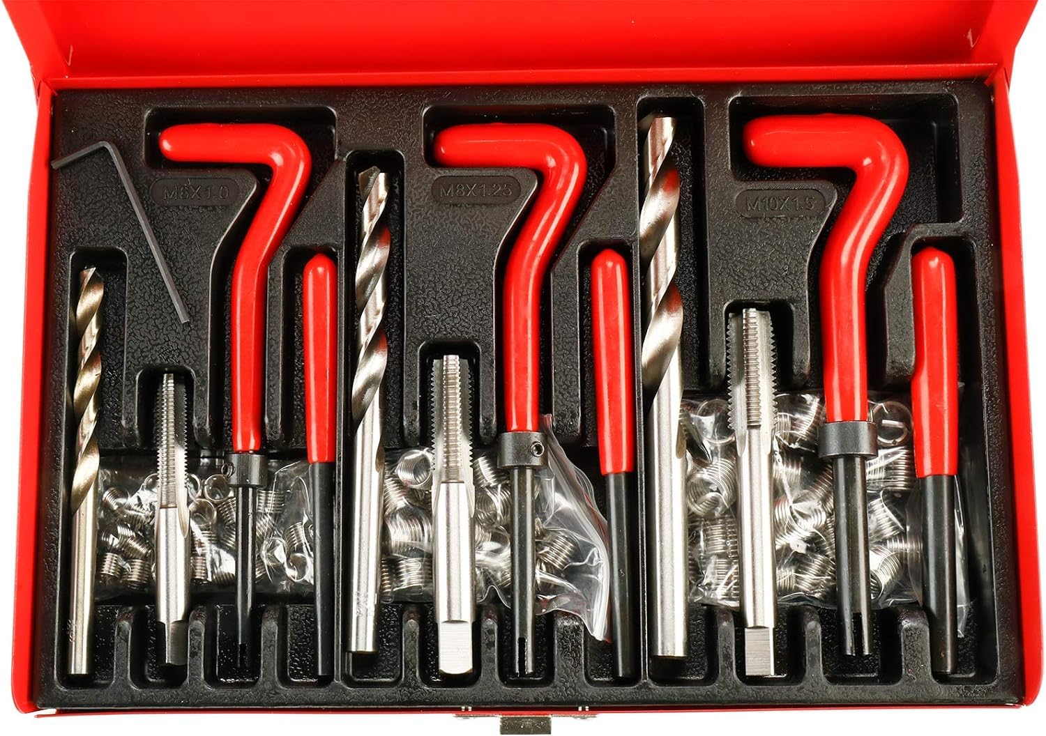 Image secondaire de FreeTec Helicoil Kit de réparation de filetage 88 pièces pour moteur de voiture M6 / 8 / 10