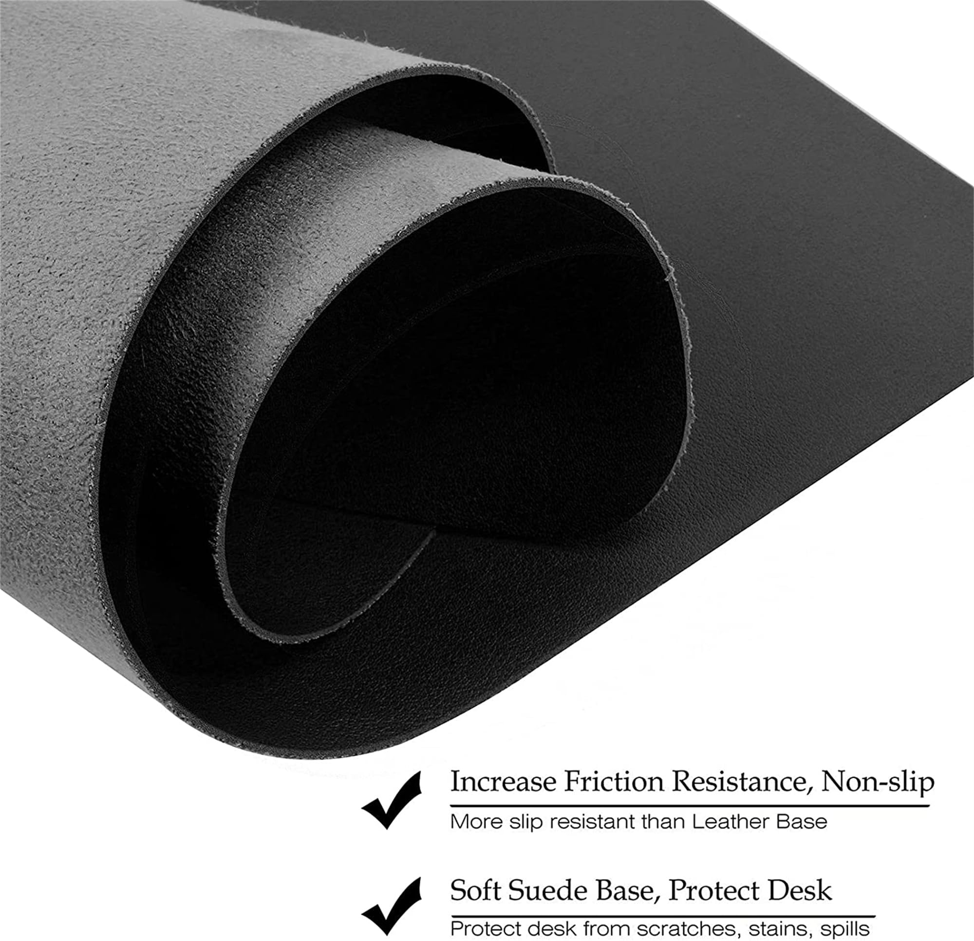 LL-COEUR XXL Cuero Gaming Alfombrilla de Ratón Impermeable Escritorio Mouse Pad (1000 x 400 x 2 mm, Negro)