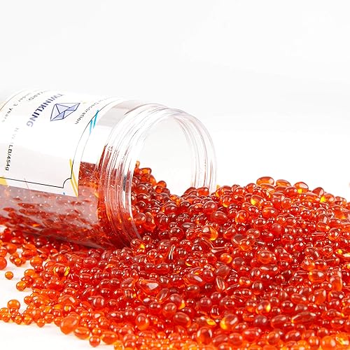 Miniatura 3 de TWINKLING Piedras redondas de vidrio de fuego de alto brillo, mármoles de vidrio, piedras de vidrio, gemas de cuentas de vidrio para rellenos de