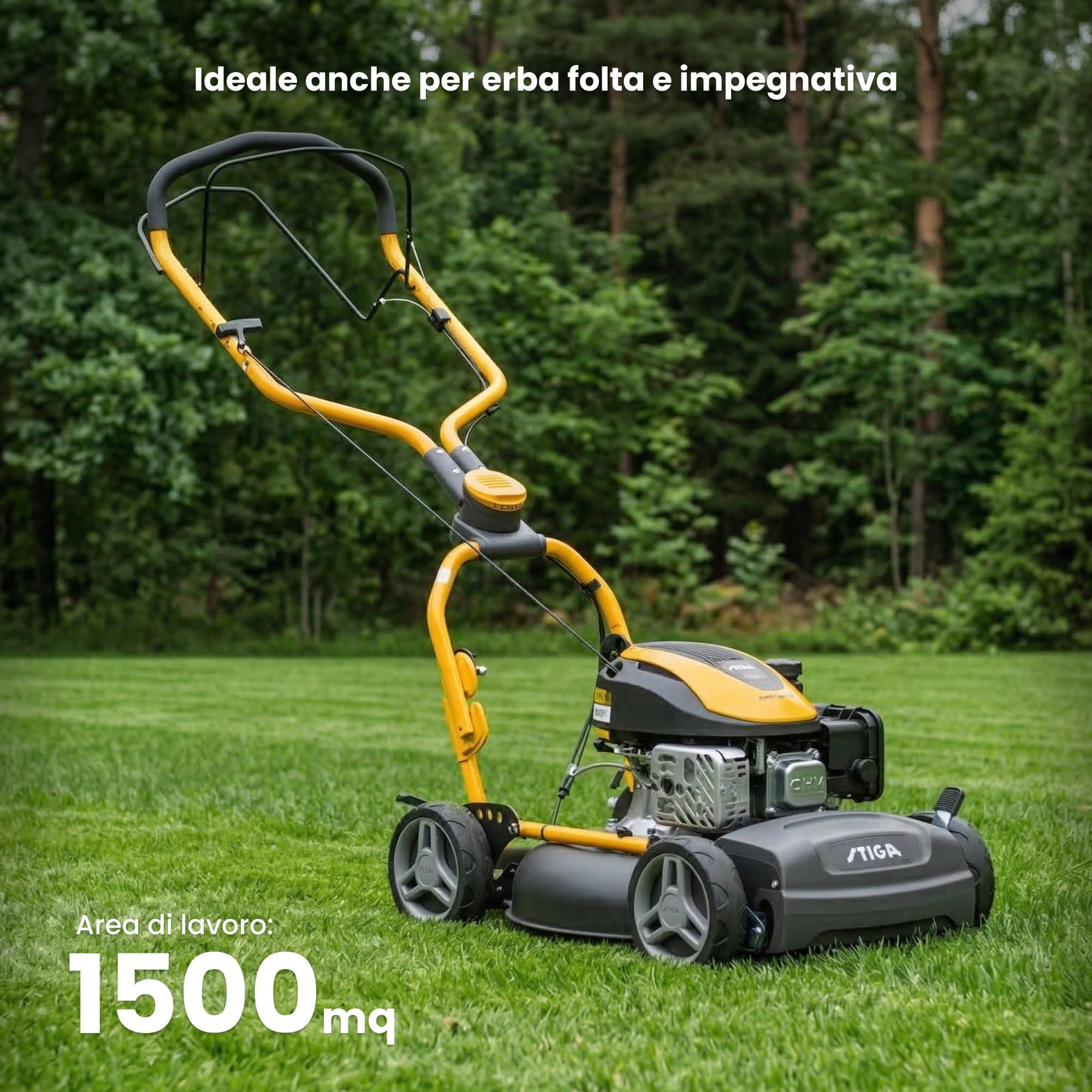 STIGA Multiclip 547 S Tagliaerba a Scoppio, 123 cc, 45 cm – Mulching Integrato, Manubrio Fulcrum Regol. – Prati