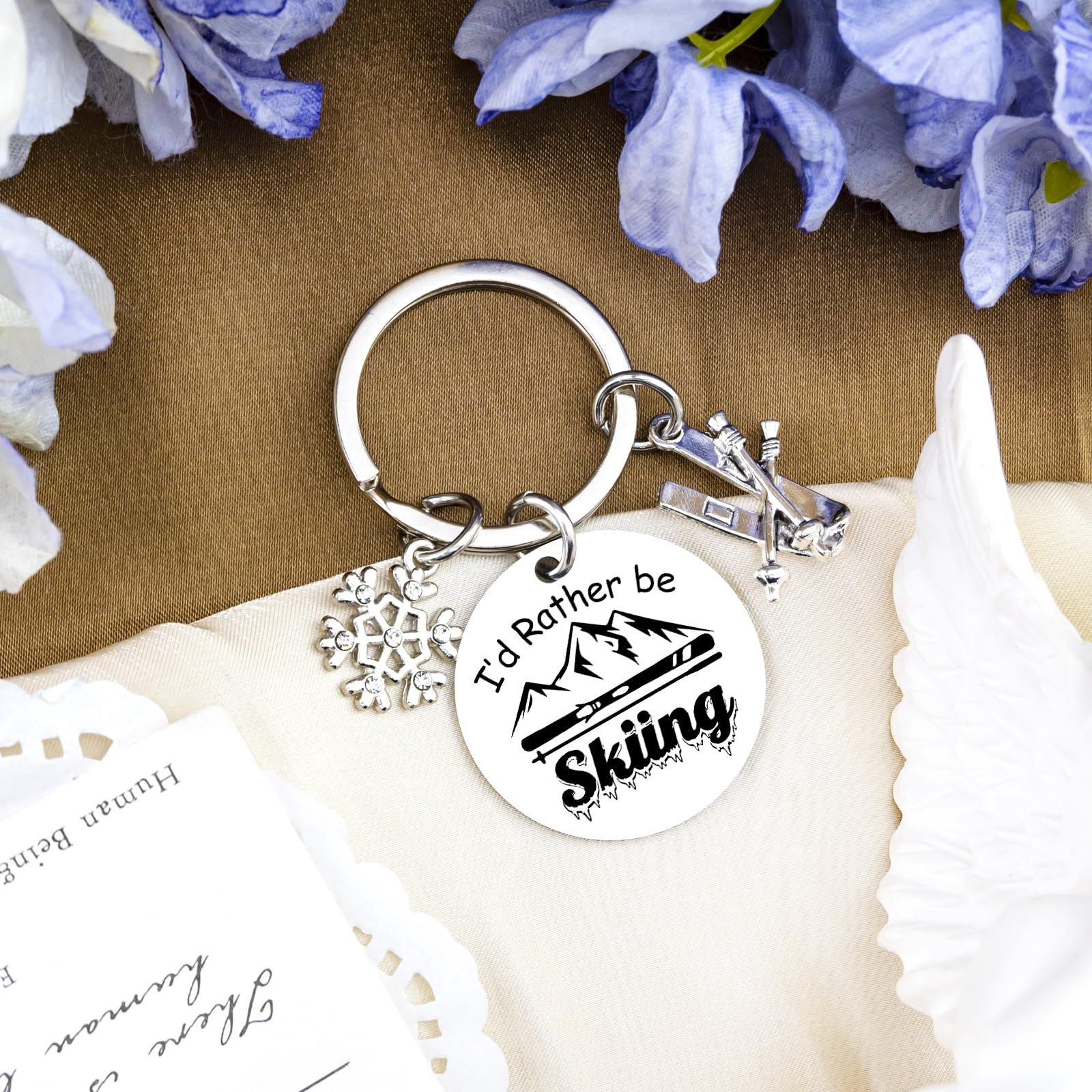 Ski Gifts for Men Skiing Accessories Keychains Ski Themed Gifts for Men Son Brother Boyfriend Family Friend Skiing Lover Birthday Christmas Snowboard Gift Ski Stuff Keyring
