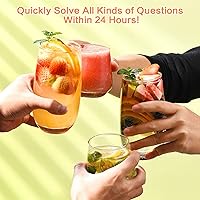 Vista 6 de Juego de Vasos de 12 Piezas - 6 Vasos de Vidrio Altos de 17 oz y 6 Copas de Vino Cortas sin Tallo de 10 oz, Juegos de Vidrio para Beber